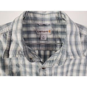 Carhartt Brown Plaid Short Sleeve Button Up Shirt Men's Size Medium‎